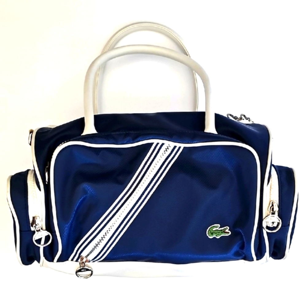 Lacoste Blue and White Tote Bag